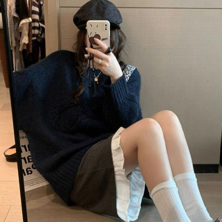 Pull en maille épaisse pour femmes avec design à câble décoratif Chic & Stil
