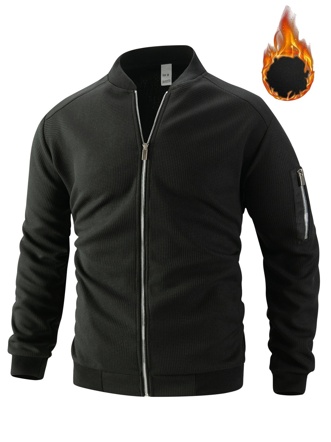 Sporty bomber jacket for men in textured material with practical side pockets Lune London