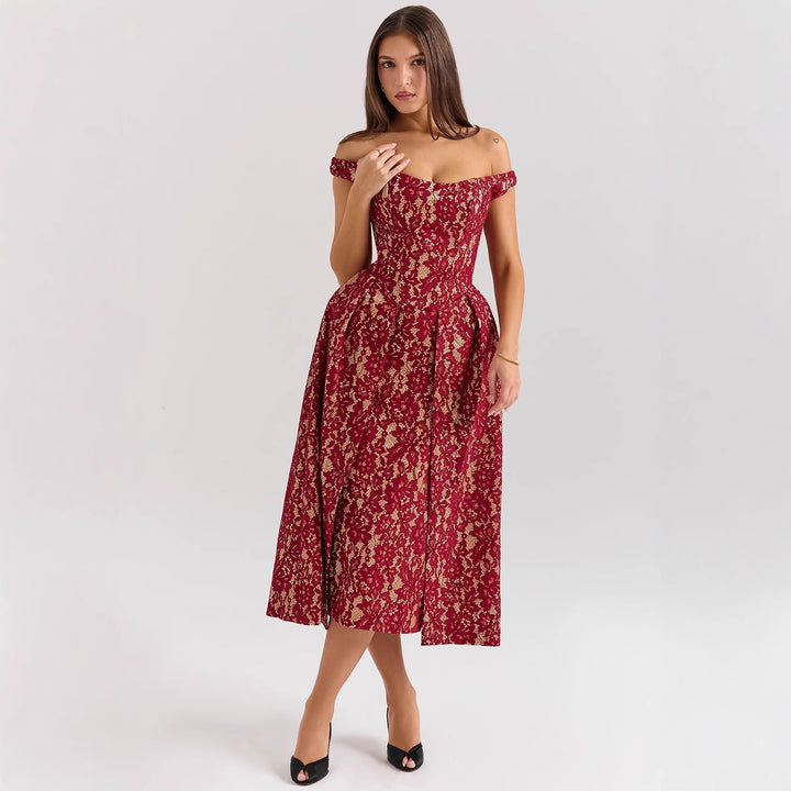 High-quality lace dress for women in elegant A-line cut Chic & Stil