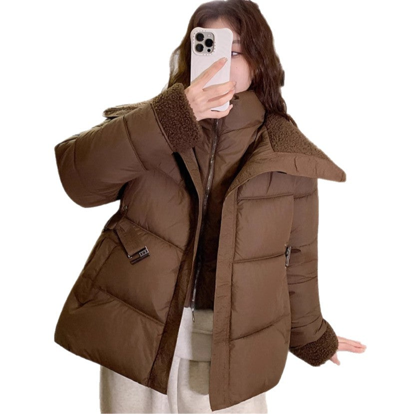 Ladies Stylish and Warm Down Jacket with High Collar and Practical Pockets Lune London