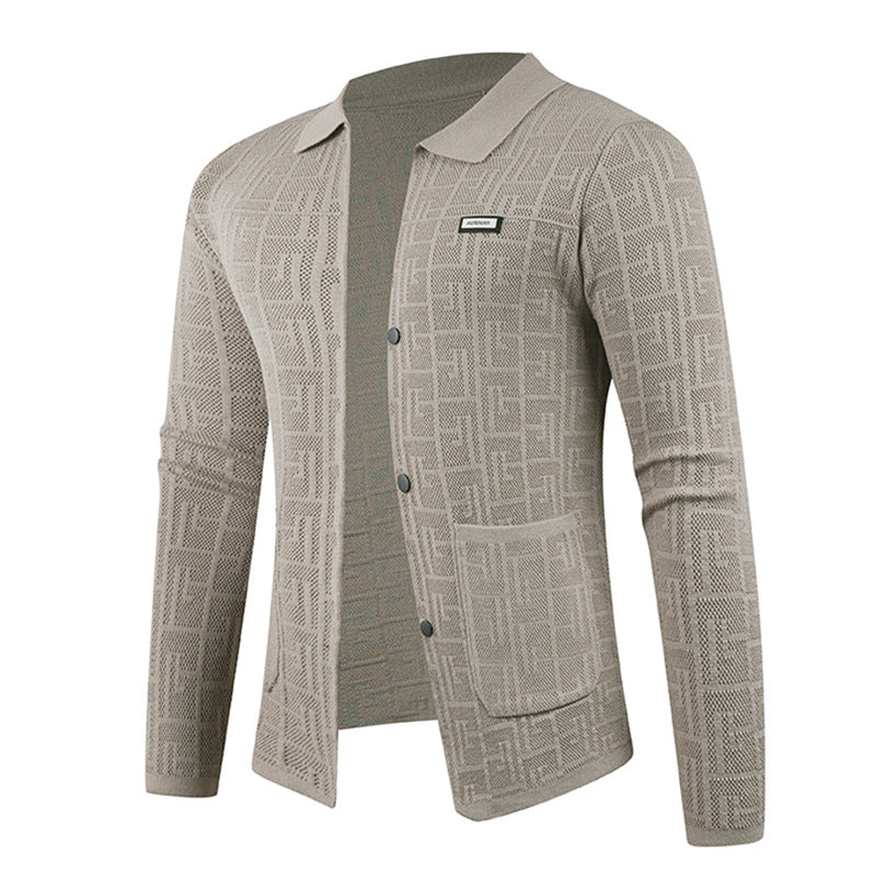Trendy knitted jacket for men with unique pattern Lune London