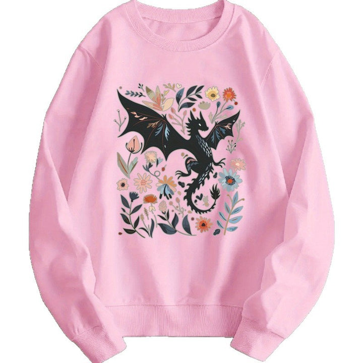 Sweatshirt pour femmes avec motif détaillé de dragon et de fleur Chic & Stil