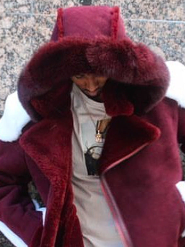 Ladies Teddy Plush Coat with Hood Lune London