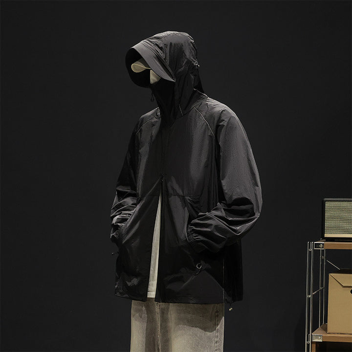 Lightweight and breathable casual jacket for men with adjustable hood Lune London