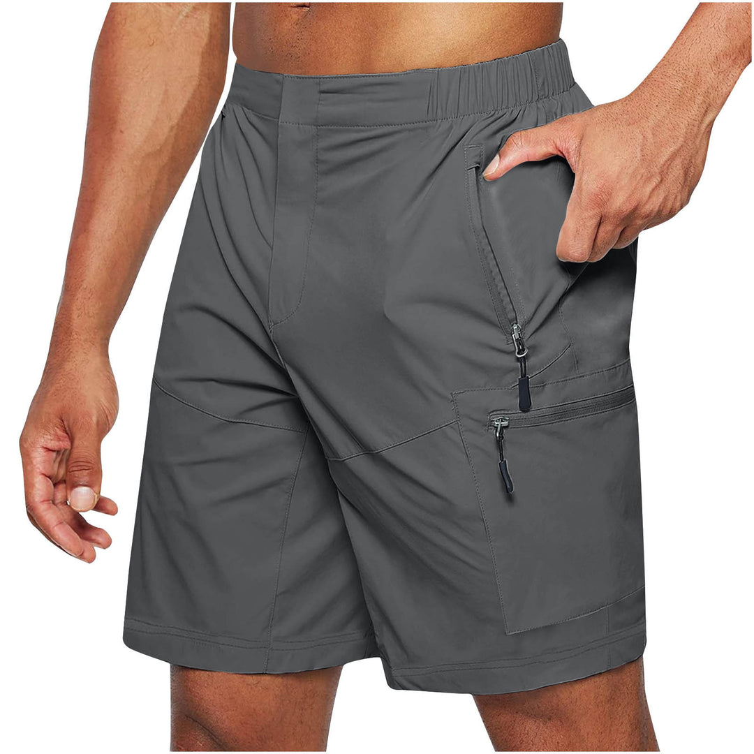 Functional leisure shorts for men with multiple zippered pockets and an elastic waistband Lune London