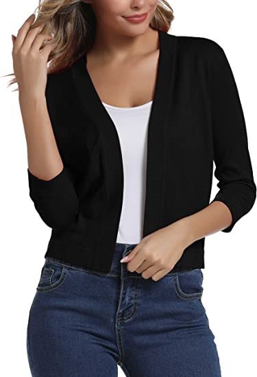 Ladies casual cardigan with open front and 3/4 sleeves Lune London