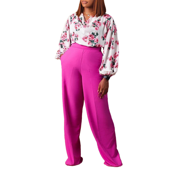 Women's jumpsuit with floral top and wide pants Lune London