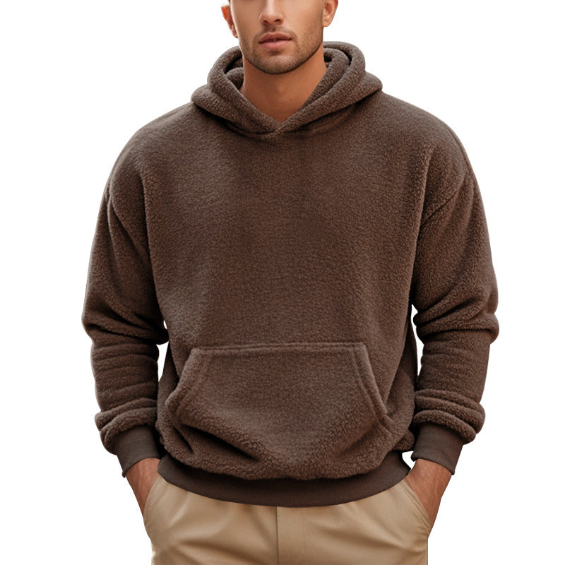 Men's cozy fleece hoodie with practical pockets and elastic cuffs Chic and style