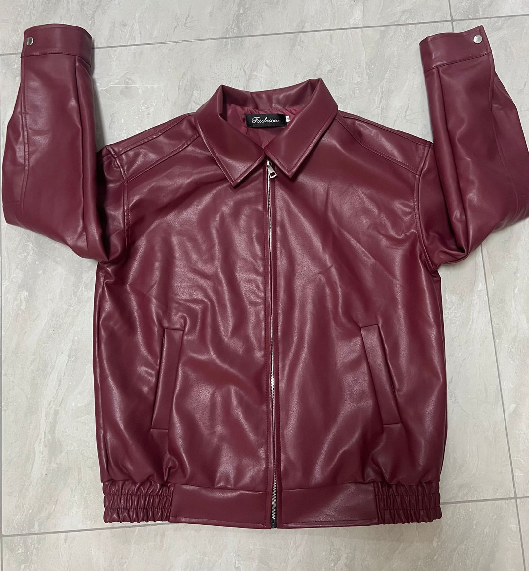 Ladies oversized Faux leather Jacket Lune London