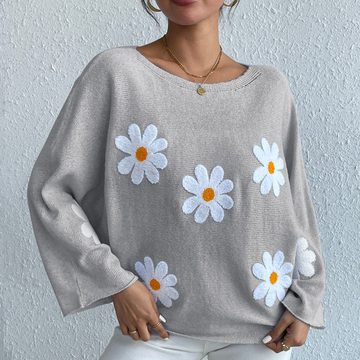 Ladies elegant sweater with floral details Lune London