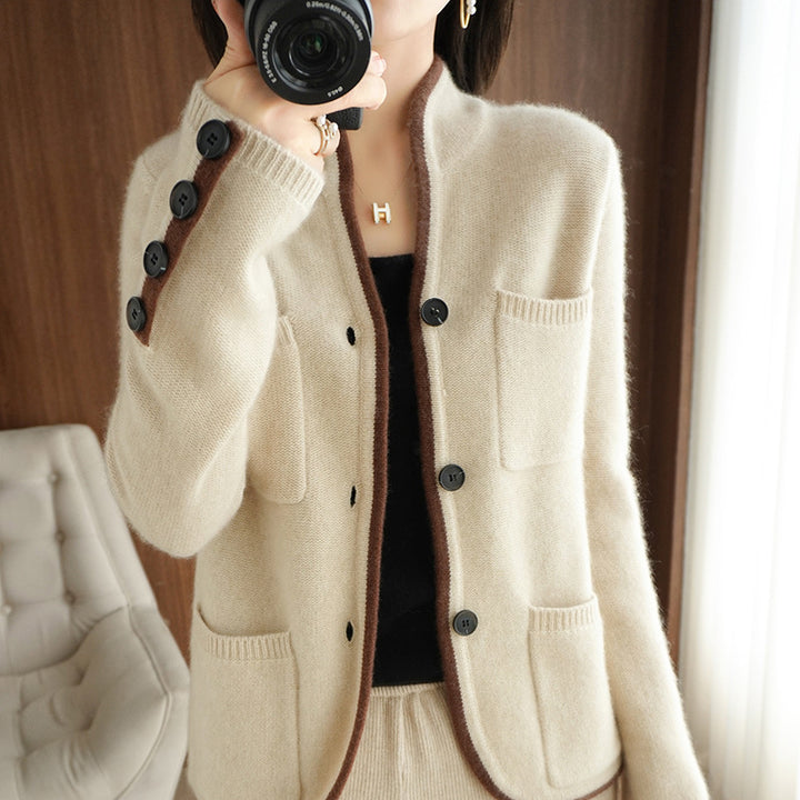Wool knit jacket for women with high-quality wool and practical pockets Lune London