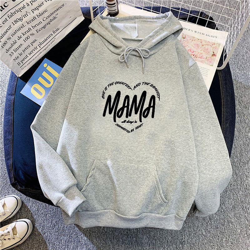 Women's hooded sweatshirt with creative mama motif Chic & Stil