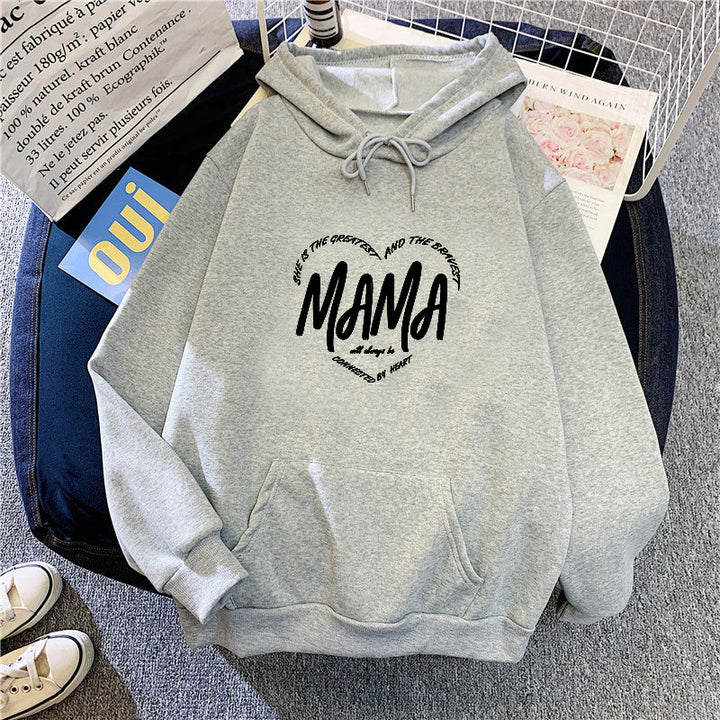 Women's hooded sweatshirt with creative mama motif Chic & Stil