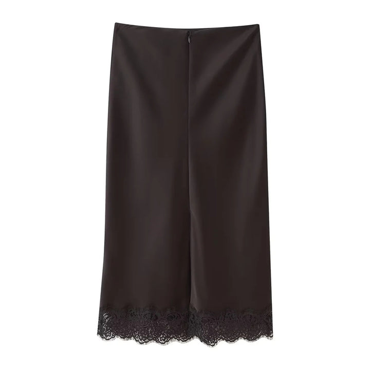 Elegant satin pants for women with lace accents Lune London