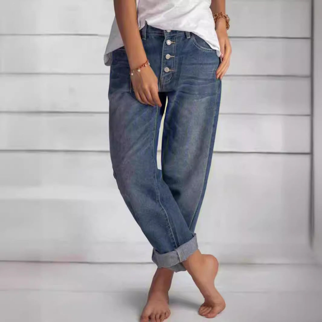 Ladies High Waist Relaxed Lune London Jeans and Denim