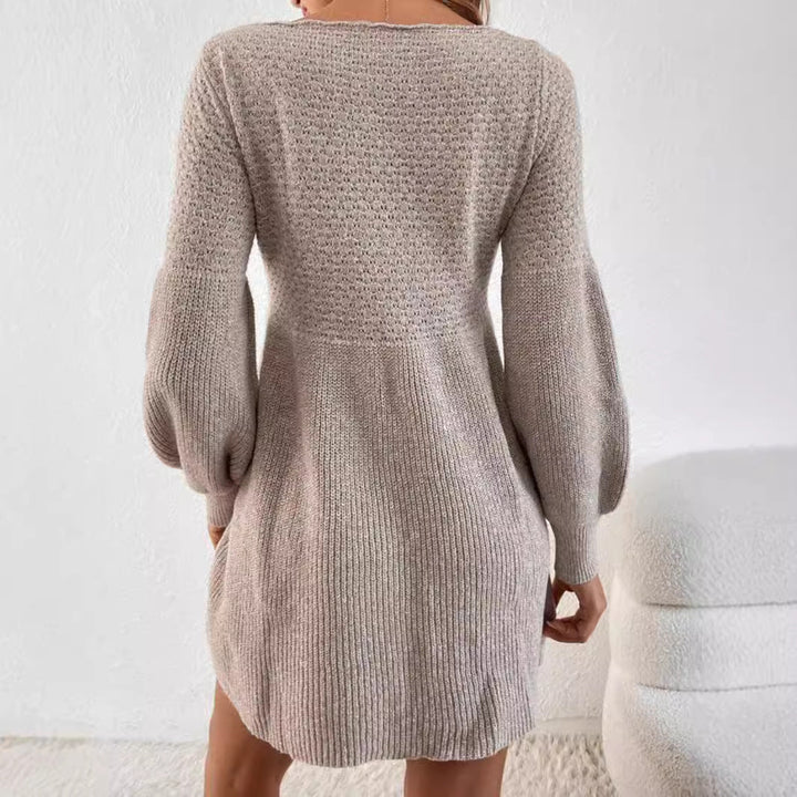 Women's Knitted Mini Dress with Balloon Sleeves Lune London