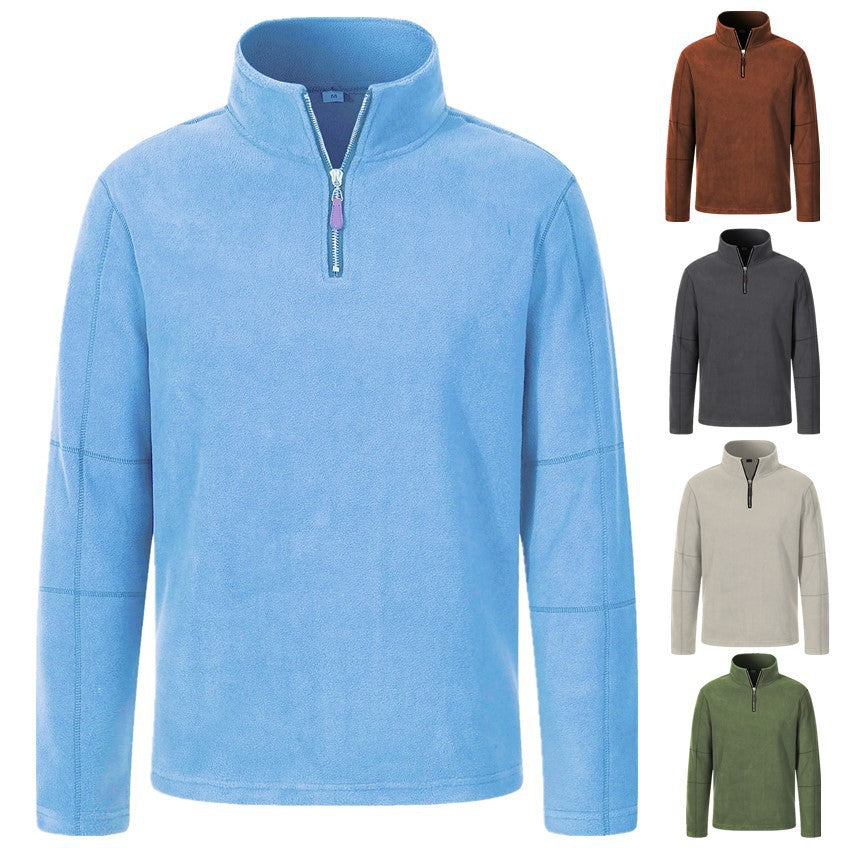 Men's fleece jacket with high collar and practical zipper Lune London