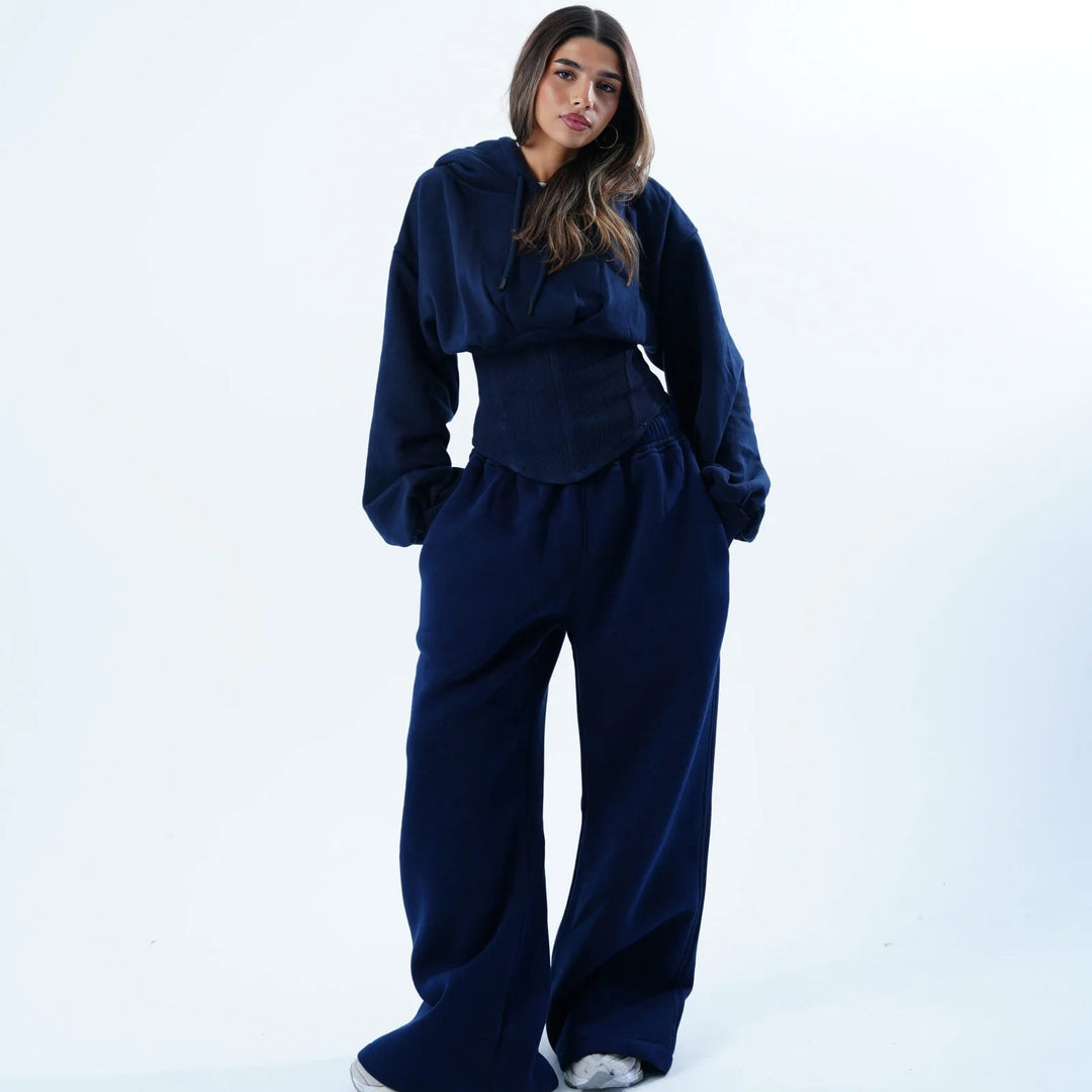 Women's casual oversized hoodie with flattering fit and wide waistband Lune London