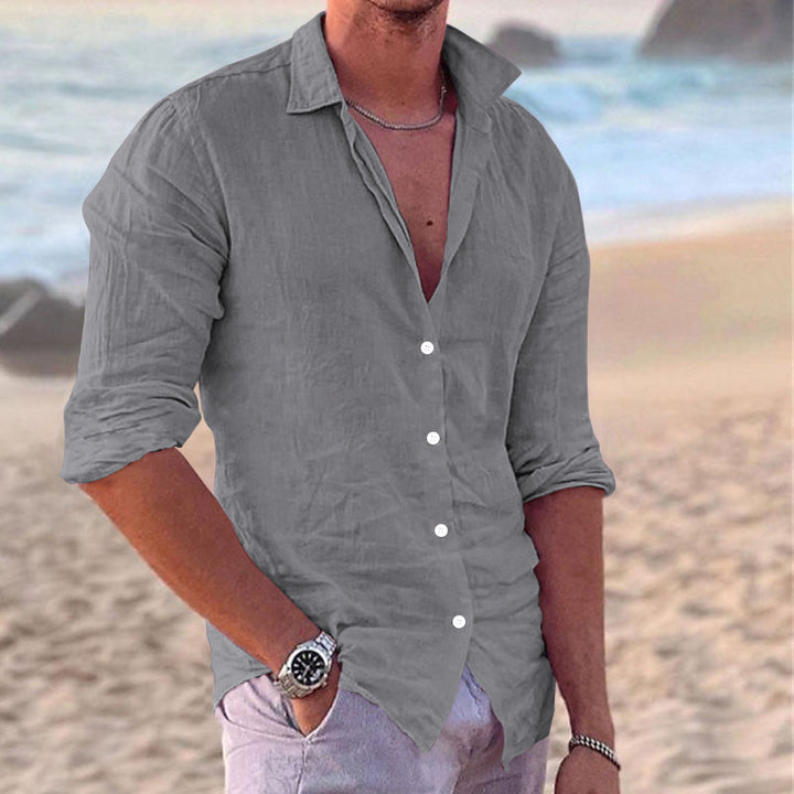 Men's Lightweight Casual Linen Button-Down Shirt Lune London