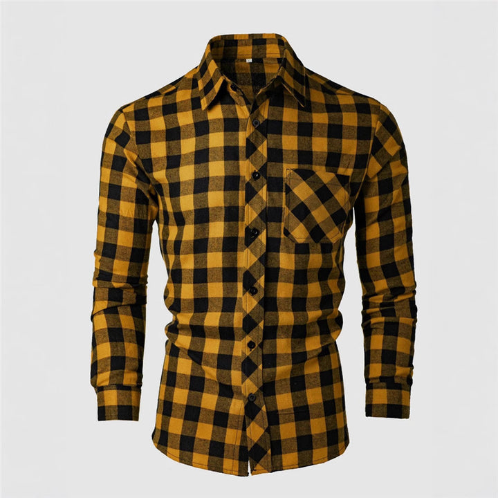 Men's flannel shirt with a classic check pattern and a chest pocket Lune London