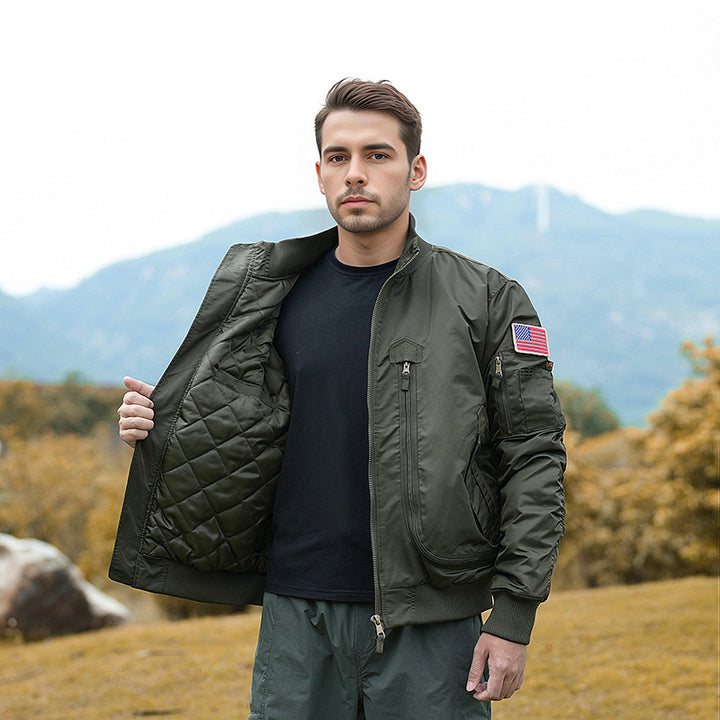Modern bomber jacket for men with insulated lining and practical pockets Lune London