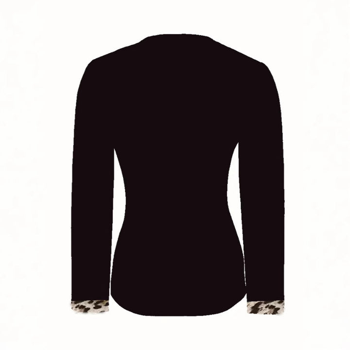 Ladies Shiny top with zipper and animal print Lune London