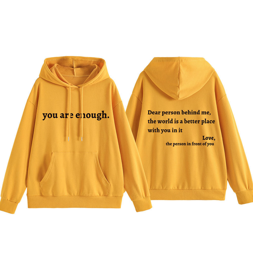 Women's hooded sweatshirt with motivational lettering and comfortable fit Chic & Stil