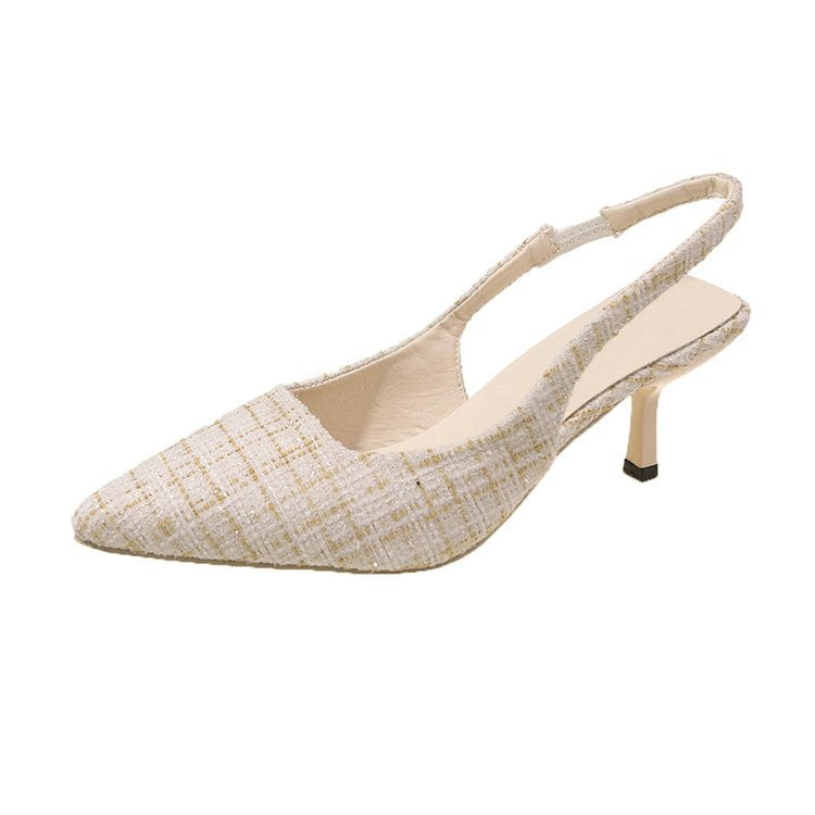 Women's Slingback Pumps with Elegant Fabric Mix and Fashionable Heel Chic und Stil