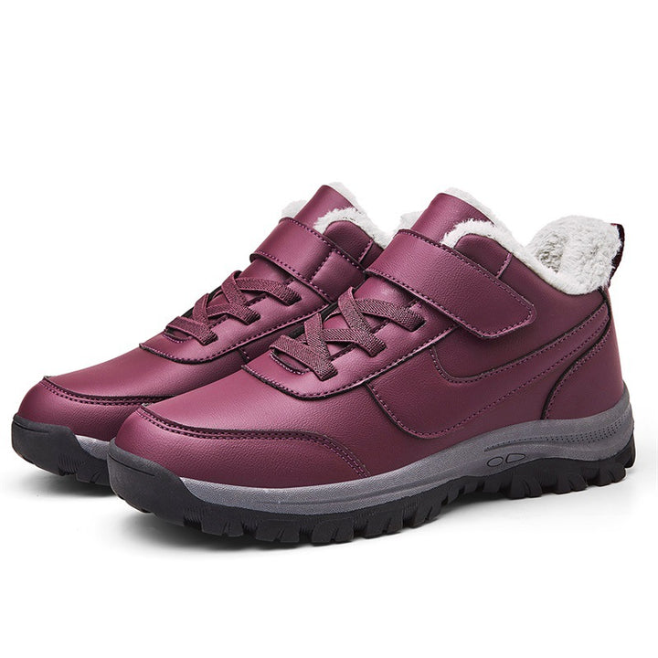 Women's winter booties, lined with warm, with non-slip sole and adjustable Velcro closure Lune London