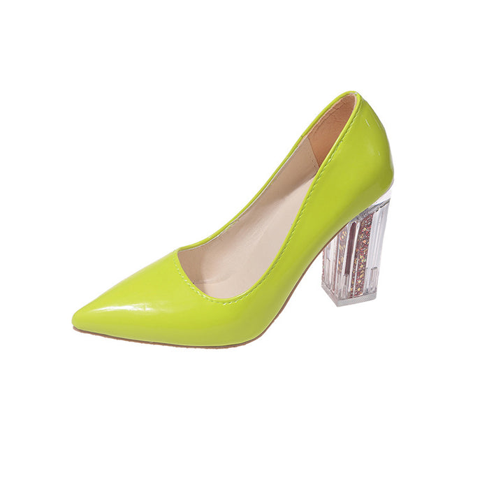 Ladies Elegant High Heels with Chic Transparent Block Heel and Style