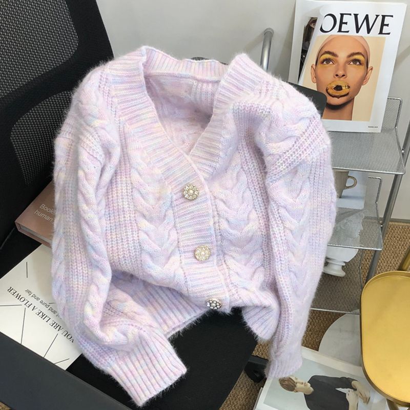 Cardigan confortable pour femmes avec motif en cable décoratif et détails de boutons nobles Chic & Stil
