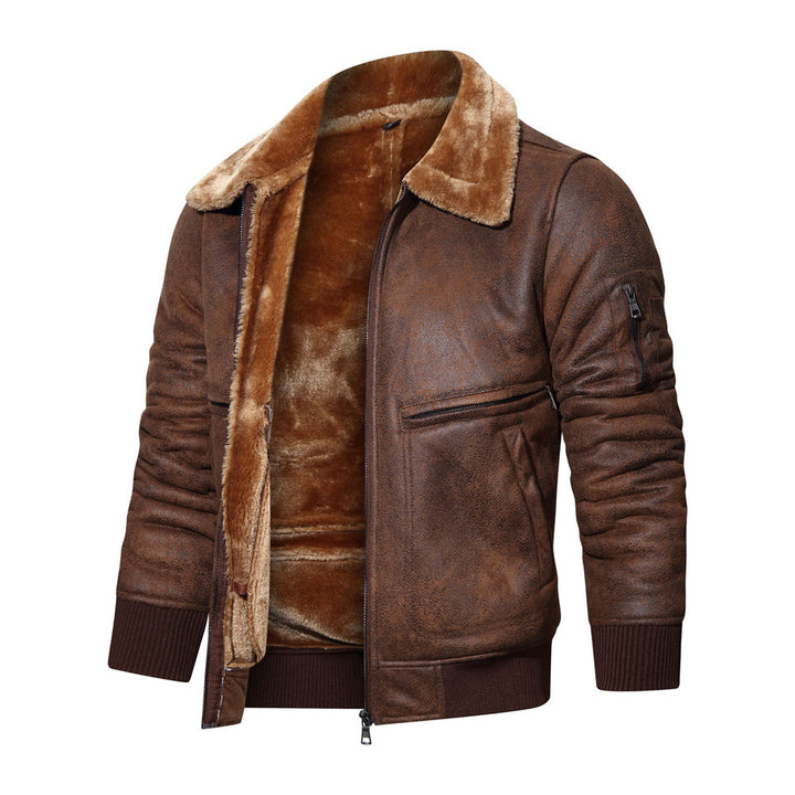 Men's biker jacket with teddy lining and high collar Lune London