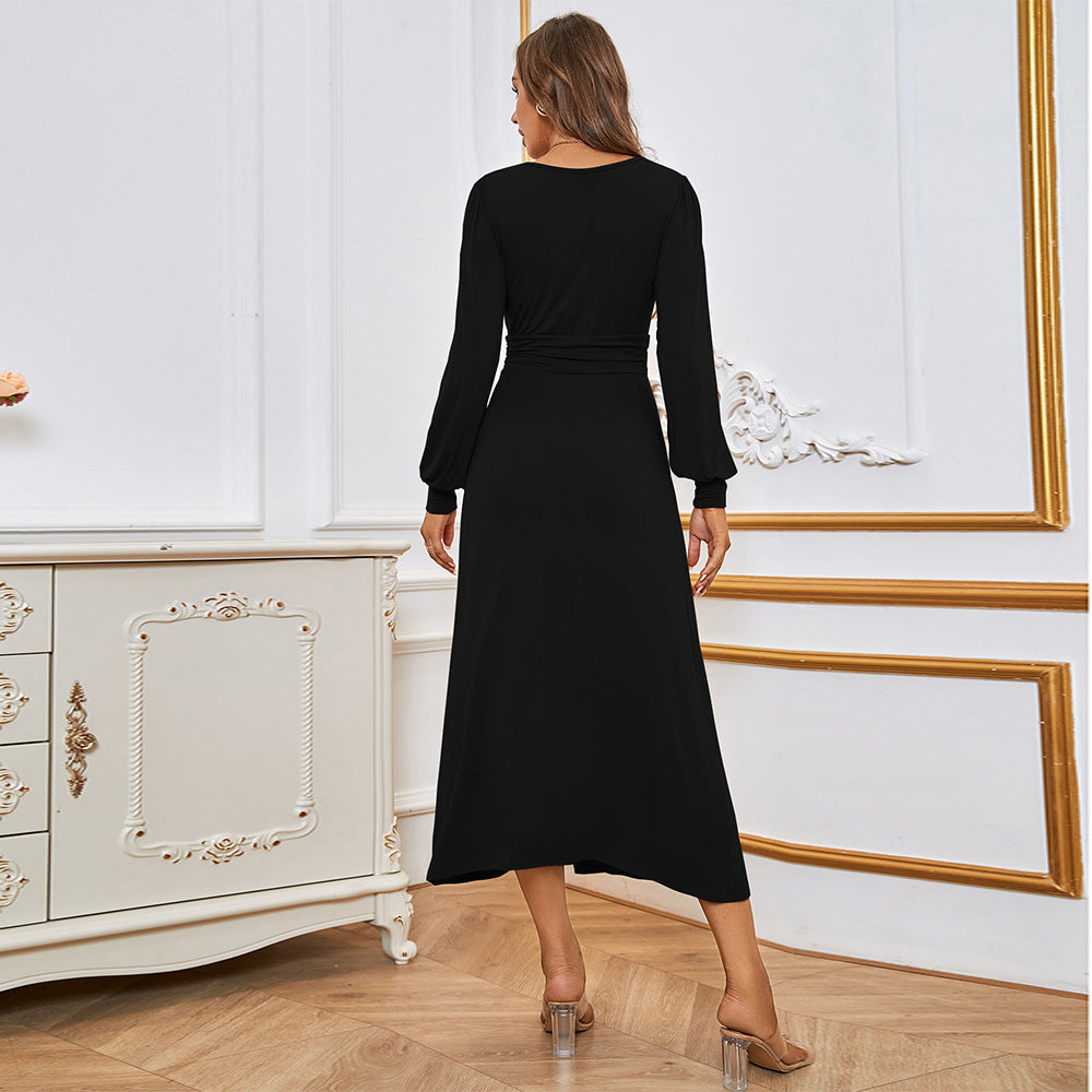 Robe maxi femme avec décolleté en V profond et fente élégante Chic & Stil