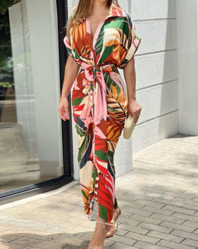 Chic and Stylish Tropical Maxi Cover-Up Dress for Women