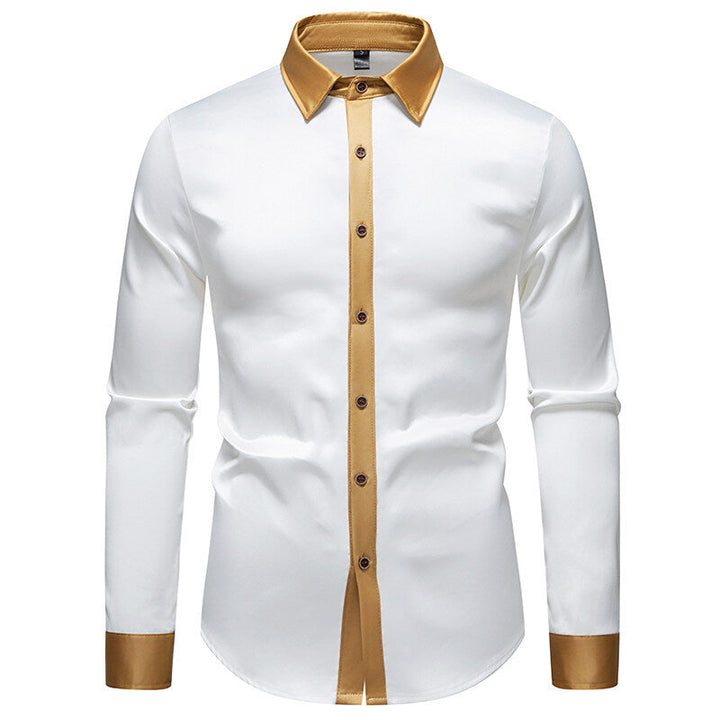 Men's Long-Sleeve Shirt with Modern Satin Details Lune London