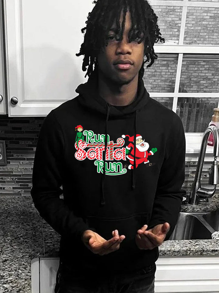 Lady Hoodie with festive Santa Lune London pattern