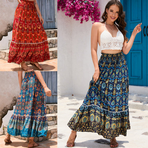 Roc Lune London maxi boho skirt women