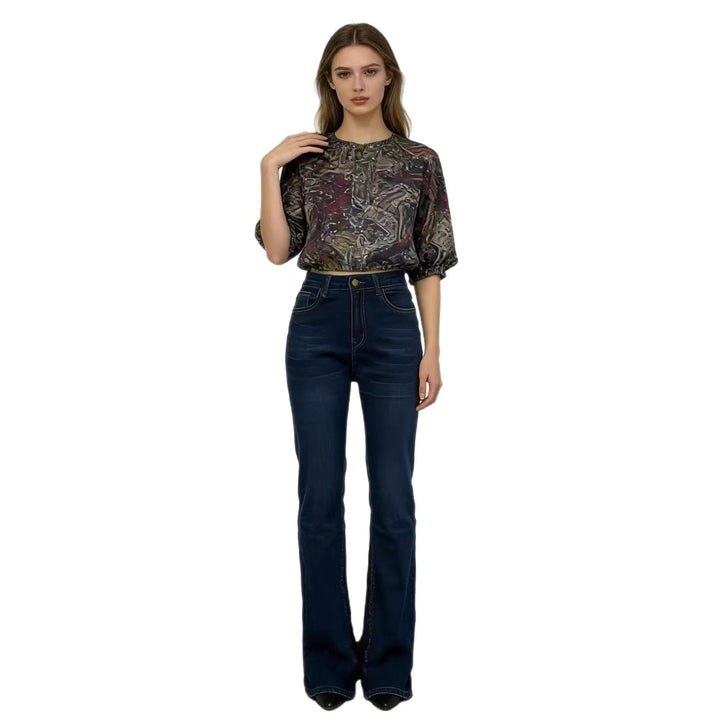 Ladies high-waisted bootcut jeans in elegant design Lune London