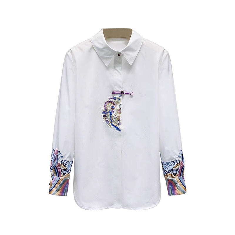 Embroidered collar shirt for women Lune London