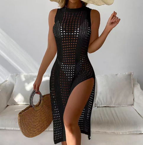 Elegant open knit maxi dress for women Lune London