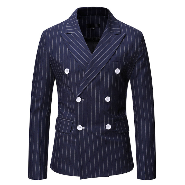Elegant double-breasted jacket for men with fine stripes Lune London
