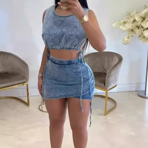 Ladies Denim Twin-Set Lune London