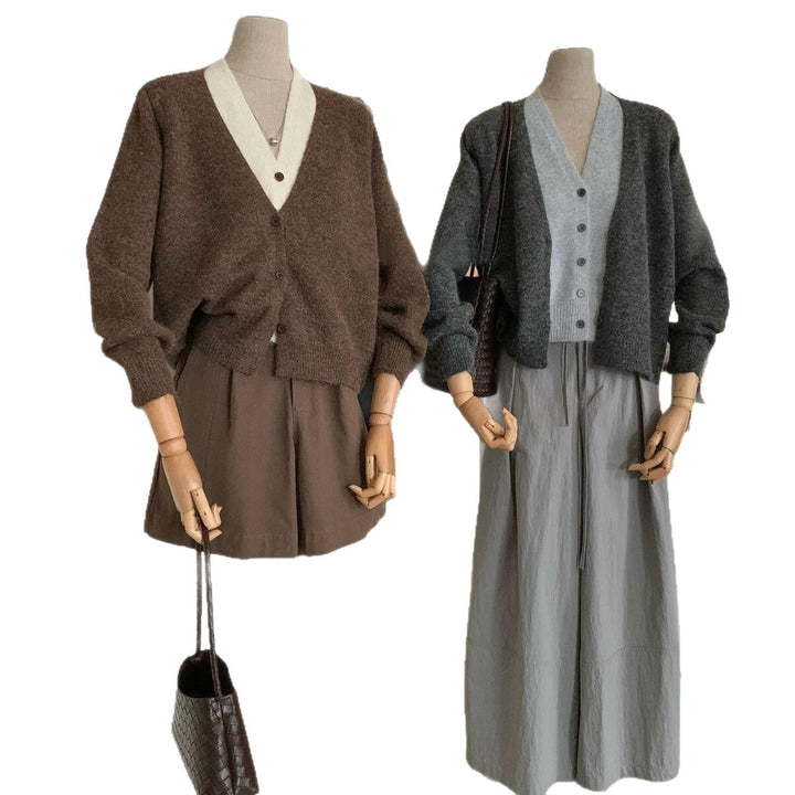 Cardigan cosy pour femmes avec un décolleté en V ludique et un matériau doux Chic & Stil