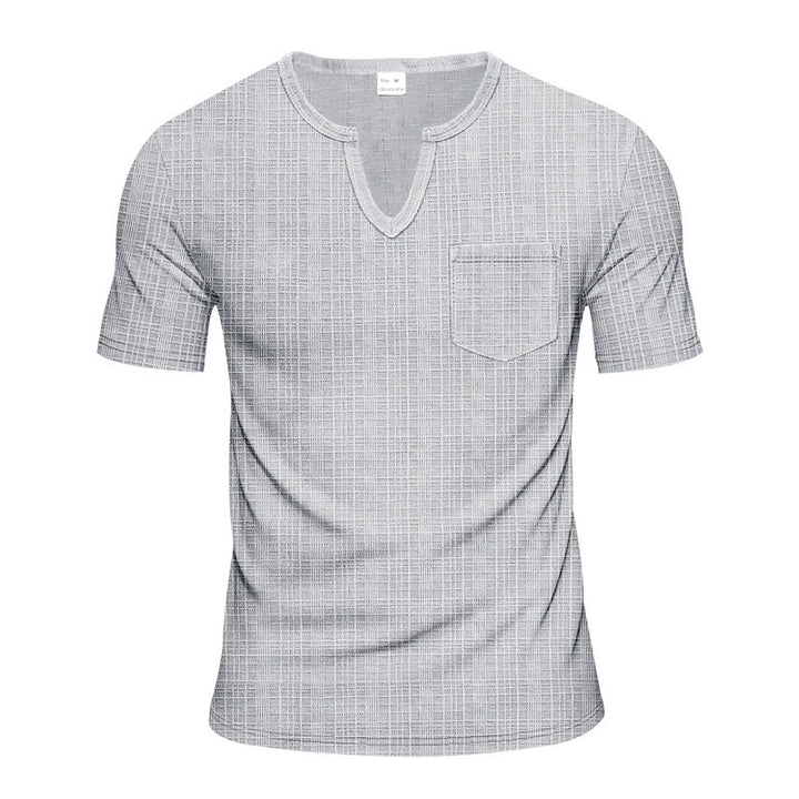 Short sleeve V-neck T-shirt for men with chest pocket Lune London