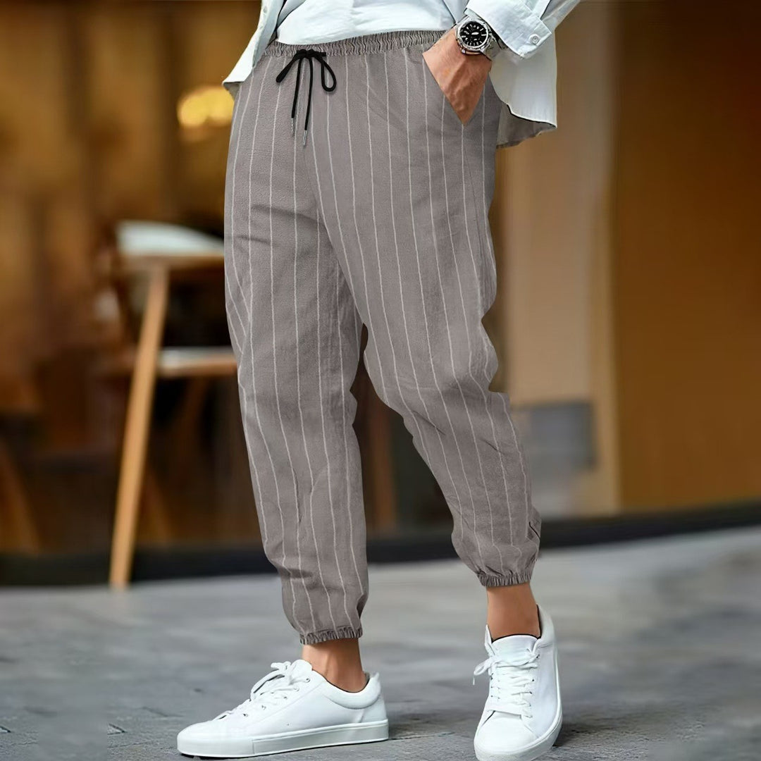 Elegant casual pants for men with a striped pattern Lune London