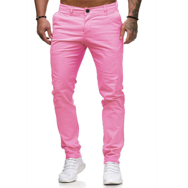 Slim-fit chino pants for men with elastic waistband and deep side pockets Lune London