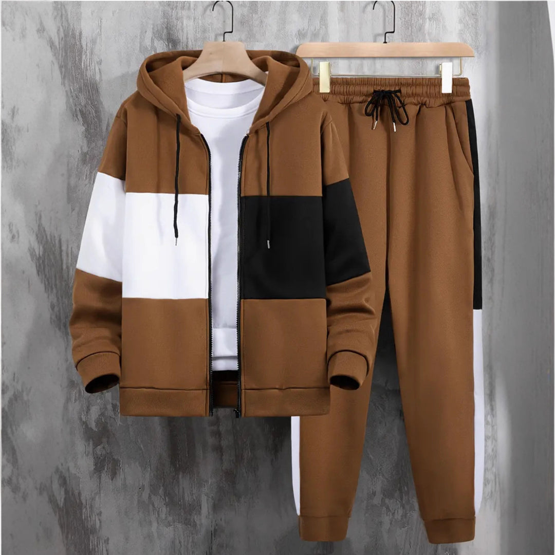 Casual tracksuit for men with contrasting color panels and practical pockets Lune London