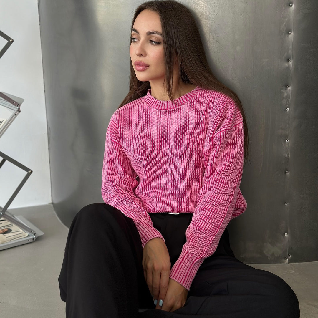 Chunky knit sweater for women with trendy rib pattern Lune London