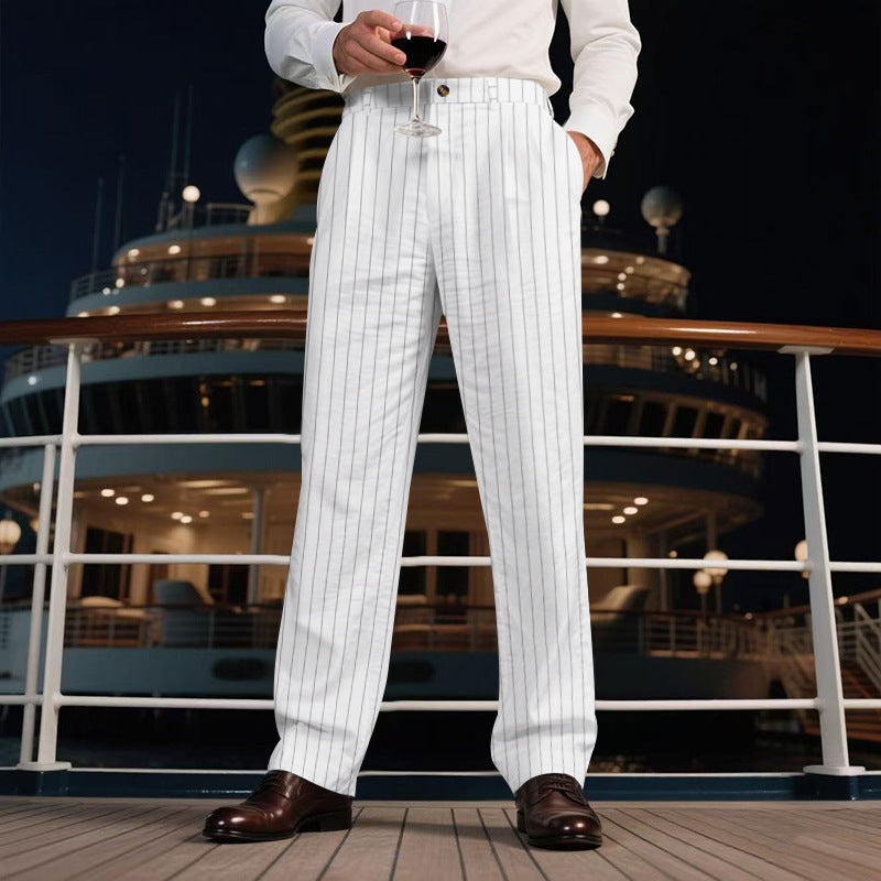 Lune London striped elegant trousers for men