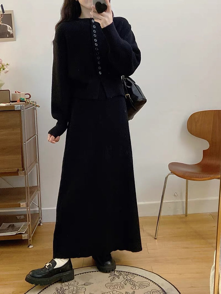 Women’s knitted jacket with button details and elegant silhouette Lune London